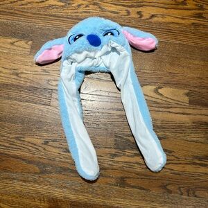 Squeeze pull Blue and Pink Squeeze to flop Ear Plush Bunny Hat for Kids